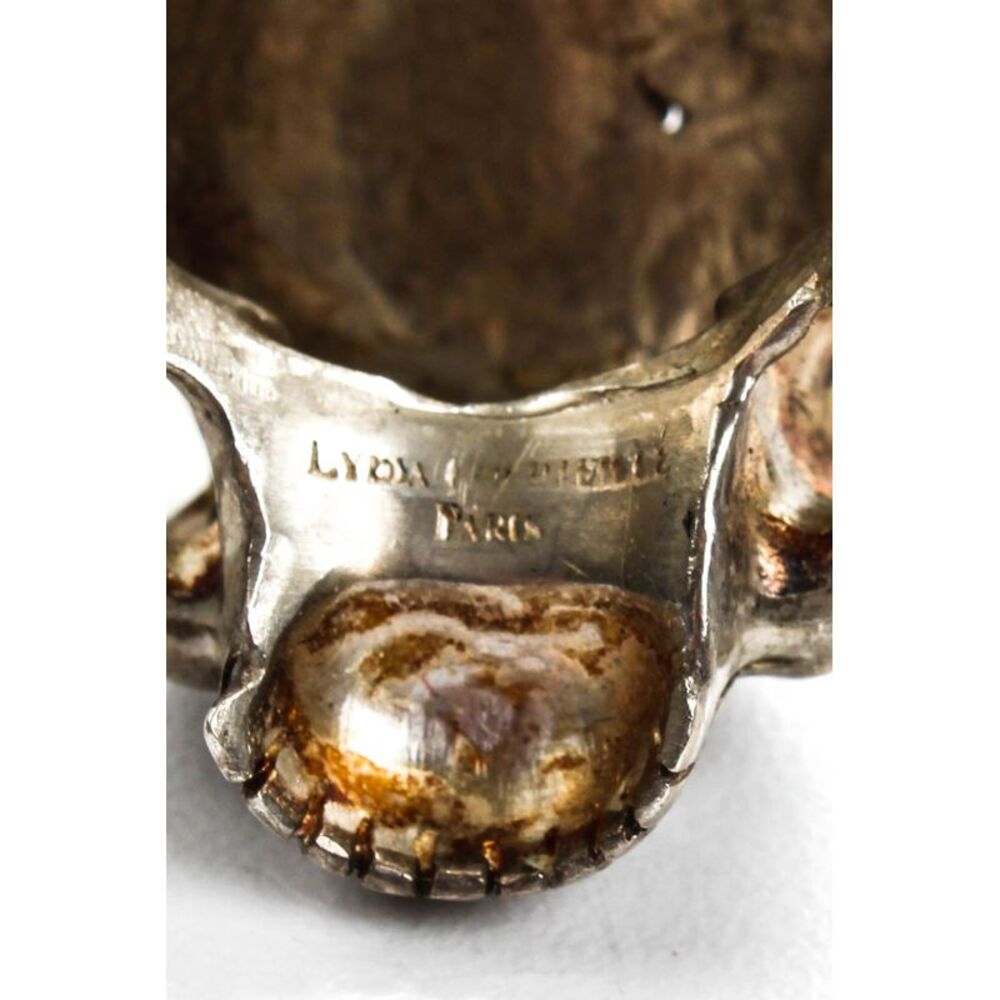 Lydia Couteille Womens Sterling Silver Engraved Skull Ring 19g Size 7 - Picture 4 of 4
